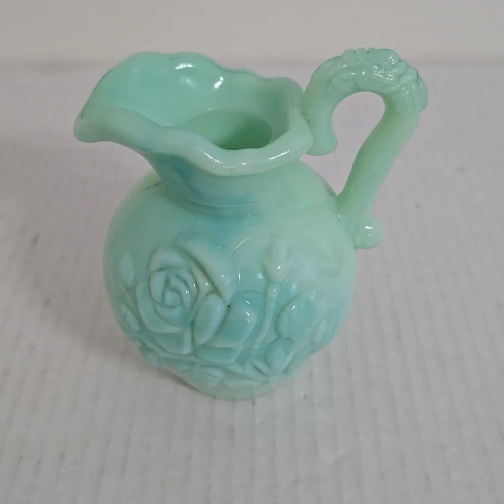 Vintage Avon Mint Green Milk Glass Vase